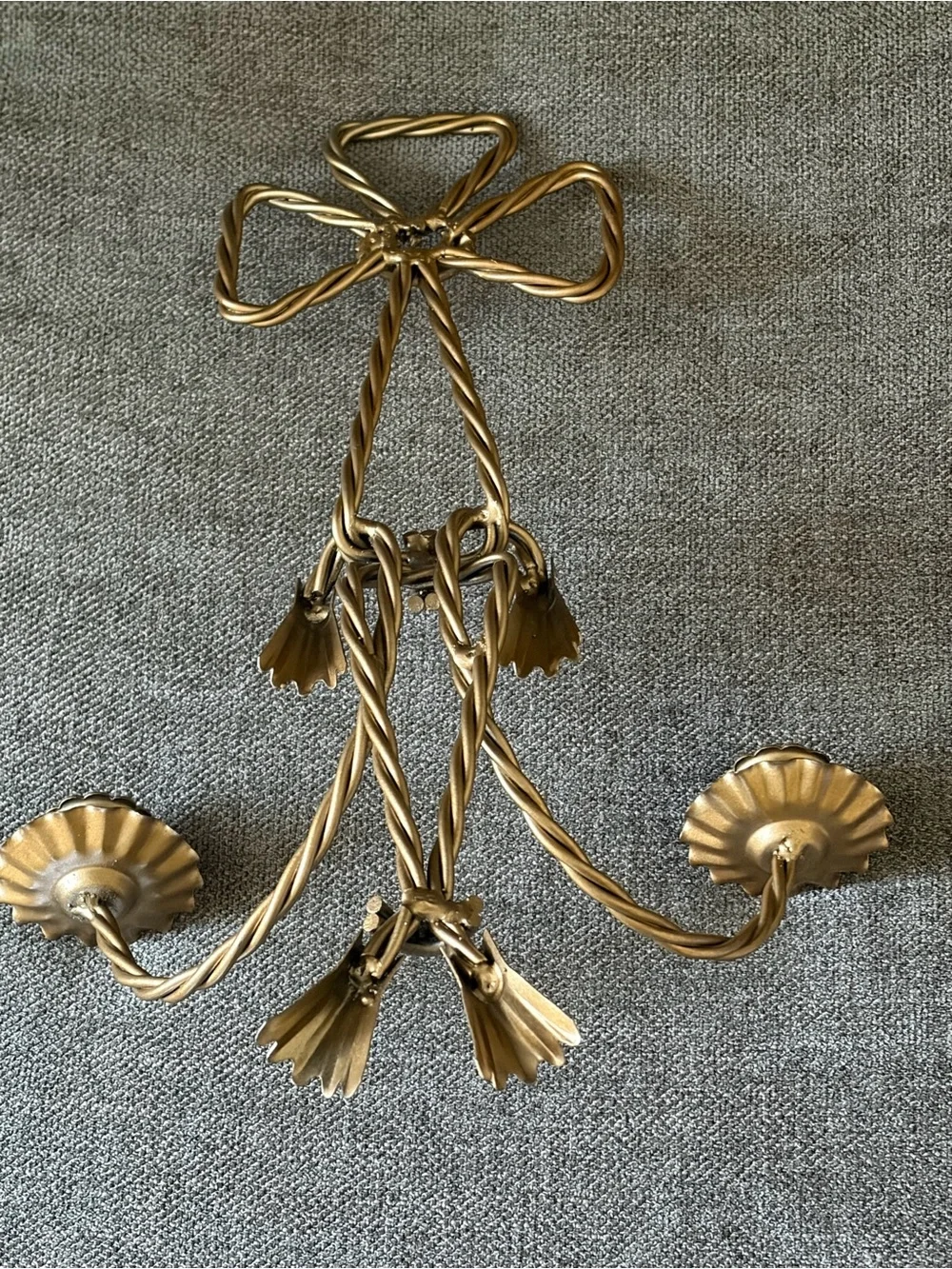 Vintage Home Interiors  Twisted Tassels Bow Candle Holder Votives Wall Decor